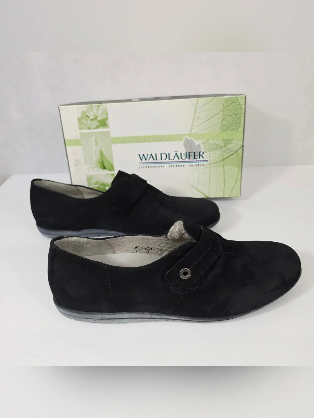 Waldläufer Hadya Black Nubuck Comfort Shoes